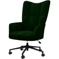 Markenlos Relaxsessel mit Rückenlehne, Einzelsessel für Wohnzimmer und Schlafzimmer, Dunkelgrün Samt