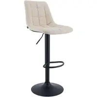 CLP Barhocker Mapun höhenverstellbarer Tresenhocker drehbar mit Polsterung creme Material Stoff