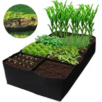 Slyrun Stoff-Hochbeet 180x90x30 cm – Großes Anzuchtbeet für Kräuter, Blumen & Gemüse, Pflanzkasten für Gartenarbeit, robustes Pflanzbeet