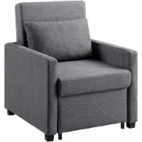 Markenlos Schlafsessel Jerry, BxTxH: 74 x 89 x 89 cm, Liegefläche ca. 57 x 183 cm, mit Tasche für Fernbedienungen, Grau