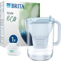 Brita Wasserfilter Style eco 086213 2,4l inkl. MX PRO gletscherblau Packung mit 4 Stück