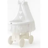 BellaFurn Korbbett – Handgefertigtes Babybett – Langlebig und bequem mit weißer Bettwäsche