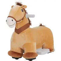 Slyrun 6V Elektrisches Reitpferd für Kinder 18-36 Monate, Batteriebetrieb mit Musikfunktion, Vorwärtsbewegung, Braun
