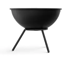 Klarstein blumfeldt Fireball Schwarz 40 cm Feuerschale – Stahl-Feuerschale mit 2-in-1-Kippdesign, 1,2 mm dicker Stahl, Ascherost, Schürhaken & Regenschutz