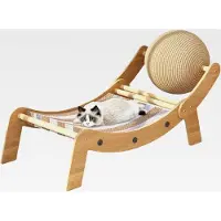 Markenlos Kratzstuhl Für Katzen - Kratzmöbel Mit Spielball Für Katzen,Abfallfeste Wellpappe Möbel Für Innen & Außen, Balkon, Sonnenbad Und Strandnutzung