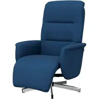 Markenlos Drehbarer Relaxsessel mit Liegefunktion, Fernsehsessel mit verstellbarer Rückenlehne und Fußteil, Ruhesessel in Blau