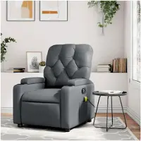 Markenlos Massagesessel, neigbar, grau, Kunstleder, Relaxsessel für das Wohnzimmer