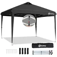 Sekey Faltpavillon 3x3 m, wasserdicht, UV-Schutz 50+, belüftet, 3 Höhen, stabil & windfest