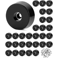 Zimtky 30 Stück Gummifüße für Möbel mit 304 Edelstahl-Schrauben, rutschfeste und verschleißfeste Gummifüße Schraubbar für Tische & Stühle, 25 x 23 x 9mm