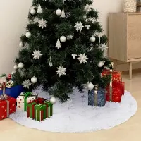 Prolenta Maison Exclusive - Luxus-Weihnachtsbaumrock Weiß 90 cm Kunstfell