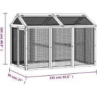 vidaXL Freilaufgehege Mokka 141x94x104 cm Massivholz Kiefer