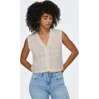 ONLY Strickjacke "ONLIRINA V-NECK BUTTON VEST KNT NOOS" Baumwollmischung