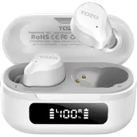 TOZO NC9 Bluetooth Kopfhörer In Ear mit Hybrid ANC (45dB), 6 Mikrofone ENC für Homeoffice & Pendeln, 60 Std. Akku mit LED-Anzeige, IPX8 wasserdicht, ORIGX 2.0 Sound, tiefer Bass,Weiß