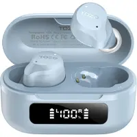 TOZO NC9 Bluetooth Kopfhörer In Ear mit Hybrid ANC (45dB), 6 Mikrofone ENC für Homeoffice & Pendeln, 60 Std. Akku mit LED-Anzeige, IPX8 wasserdicht, ORIGX 2.0 Sound, tiefer Bass, Hellblau