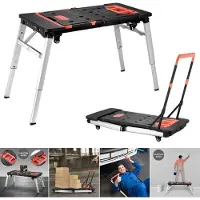 StarTech.com Klappbarer Arbeitstisch - Werkbank - 7‑in‑1 Multifunktion - Tragbar - Sägebock/Gerüst/Plattform - Hochkohlenstoffstahl - Für Garage & Heimwerker