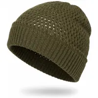 StyleBREAKER Strickmütze "Strick Beanie Mütze mit Loch Muster" 1 Stk.