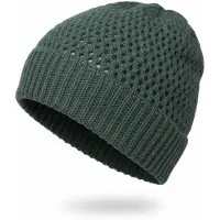 StyleBREAKER Strickmütze "Strick Beanie Mütze mit Loch Muster" 1 Stk.