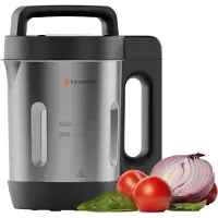 Kitchenbrothers Suppenkocher - 1.2L - 5 Programme - Timer-Display - Mixer - Edelstahl/Schwarz