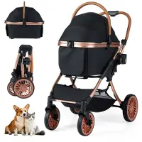 Northix 3-in-1-Haustierbuggy mit Sonnenschutz und Sicherheitsleine