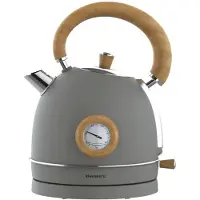 Klausberg Retro Wasserkocher KB-9009, 1,8 Liter, 1850-2200 W, Edelstahl, mit Thermometer