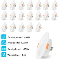Jayseuw LED Einbaustrahler 20 Stück 5W Kaltweiß nicht dimmbar 400LM flache Einbauleuchte Deckeneinbauleuchte Strahler