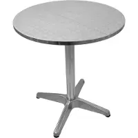 Hi Runder Aluminium Gartentisch, Ø 60 cm, 70 cm hoch, mit schattierter Oberfläche