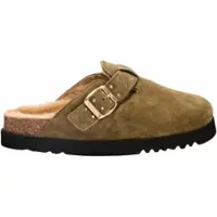 Scholl Clog Damen Benny Wildleder Fell Khaki-Schuhgröße 41
