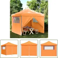The Living Store Partyzelt Faltbar Pop-Up mit 4 Seitenteilen Orange