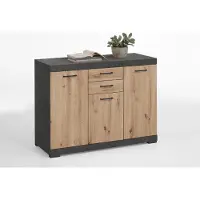 Preisbrecher FMD Kommode Bristol 3-trg./2xSchubkästen Kombi-Kommode Matera/Eiche Artisan
