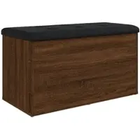 Décoshop26 - Bank mit Stauraum und Sitzkissen Farbe: geräucherte Eiche 82 x 42 x 45 cm Holzwerkstoff DEC024727