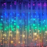 Silamp LED-Girlande Connected Vorhang Mehrfarbig 220V 3M IP44 180 LEDs (+Transfo)