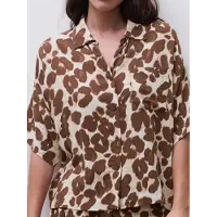 Femilet Nachtmode Schlafshirt Layla | Grösse: 40 | Farbe: Braun/Print