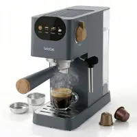 Briebe EC1180GRY Nordic Kaffeemaschine Espresso 20 Bar Kompatibel Nespresso-Kapseln und Kaffee Grau