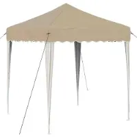 Syfax Pop-up Partyzelt 195 x 195 x 245 cm Creme Oxford-Stoff