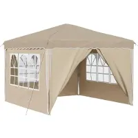 Syfax Pop-up Partyzelt 288 x 288 x 245 cm Creme Oxford-Stoff
