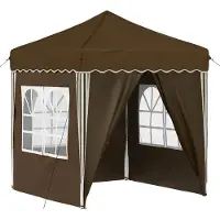 Syfax Pop-up Partyzelt 195 x 195 x 245 cm Taupe Oxford-Stoff