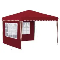 Syfax Pop-up Partyzelt 288 x 288 x 245 cm Bordeauxrot Oxford-Stoff