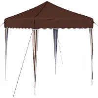 Syfax Pop-up Partyzelt 195 x 195 x 245 cm Braun Oxford-Stoff