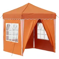 Syfax Pop-up Partyzelt 195 x 195 x 245 cm Orange Oxford-Stoff