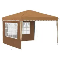 Syfax Pop-up Partyzelt 288 x 288 x 245 cm Beige Oxford-Stoff