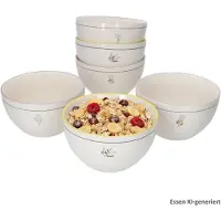 MamboCat Jardin 6er Set Müslischalen 500ml Ø13,3cm Keramik Blumen gelb lila rosa Bowl