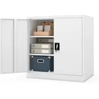 Jan Nowak Aktenschrank Abschließbar BEATA 3 Ebenen Metallschrank Werkstatt Büroschrank Werkzeugschrank 93x90x60cm Weiß