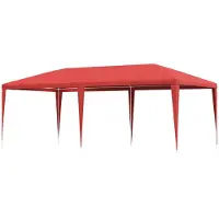 Syfax Partyzelt Rot 600 x 300 x 255 cm PE und Stahl