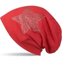 StyleBREAKER Beanie "Leichte Beanie mit Strass Stern" 1 Stk.