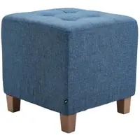 DELUKE Sitzhocker CELIS - Stoff Blau 45x45x46 cm | Hocker Schlafzimmer Polsterhocker Wohnzimmer Sitzbank Esszimmer