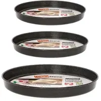 Mamù 3er-Set kleine Focaccia-Backformen Ø 24/26/28 cm, antihaftbeschichtet, kratzfest, Aluminium, hergestellt in Italien
