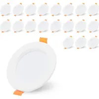 TolleTour LED Einbaustrahler 230V 20er set 5W, Kaltweiß 3200K Ultra Flach Einbauleuchte Einbauspot Mini Deckenspot für Wohnzimmer, Schlafzimmer und Küche