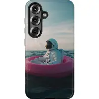 WOYC Astronaut auf pinker Luftmatratze – Hülle Kompatibel mit Samsung Galaxy S25