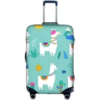 Markenlos Alpaka-Lama-Kofferhülle, Gepäckschutz, elastisch, kratzfest, passend für 45,7 - 81,3 cm Gepäck, weiß, M