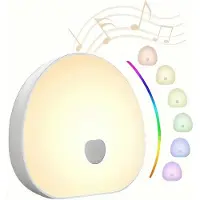 Dopwii White Noise Machine Baby, Tragbare Einschlafhilfe Babys mit 10 weißem Rauschen, 7 Bunte Licht, Beruhigende Geräusche, dimmbares Nachtlicht, Timer